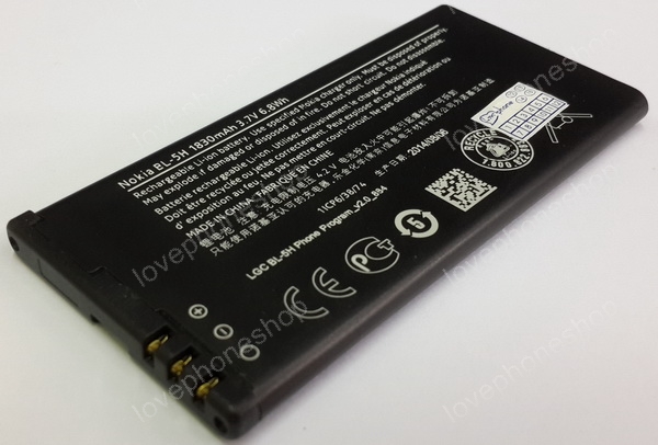 แบตเตอรี่ Nokia BL-5H ความจุ 1830mA 3.7V 6.8Wh (ส่งฟรี)