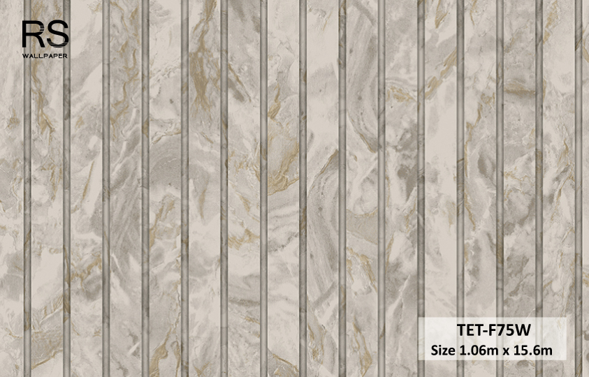 วอลเปเปอร์ลายหินอ่อน สีเทาเข้มแทรกสีทอง TET-F75W