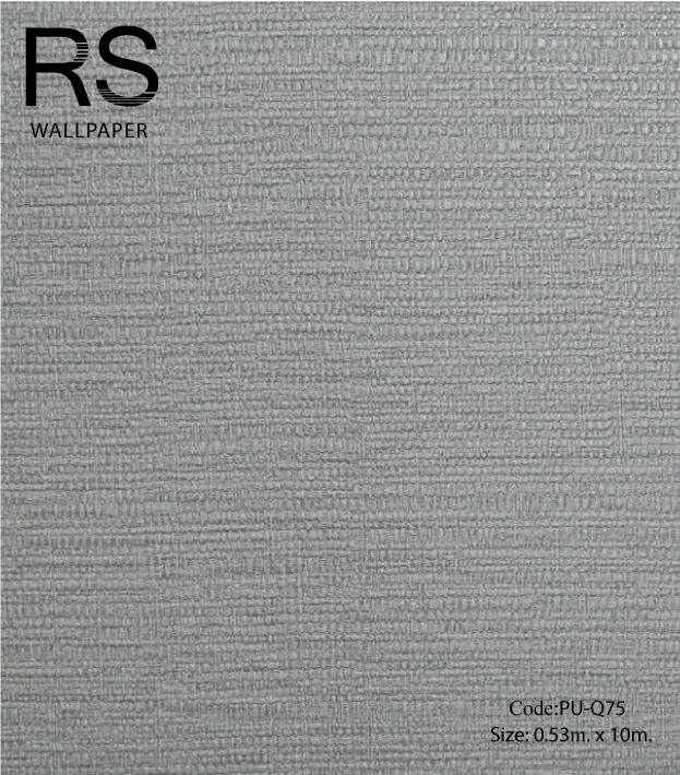 วอลเปเปอร์เทกเจอร์ผ้าโทนสีเทาเข้มอมสีน้ำตาลอ่อน PU-Q75