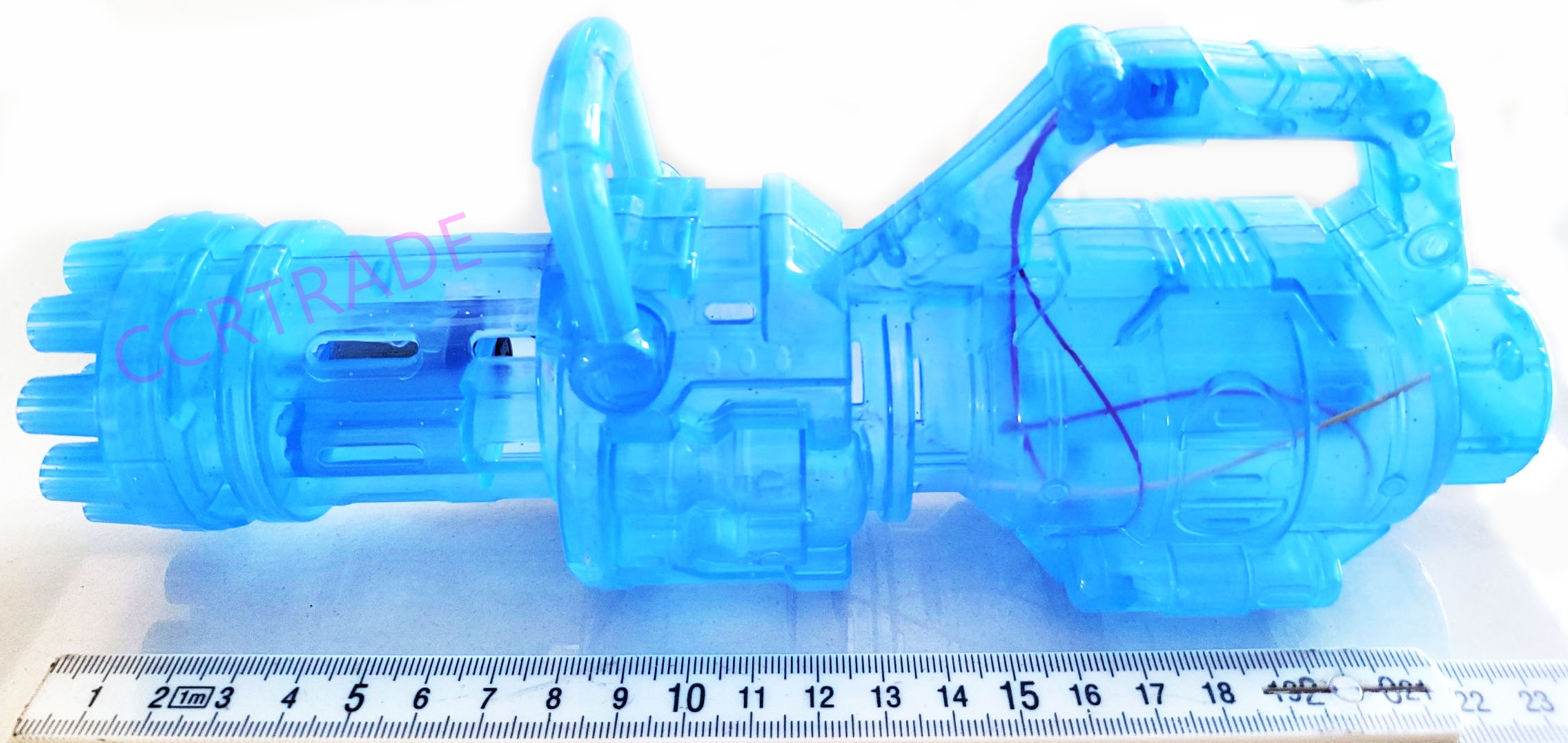 ปืนกลมือเป่าฟอง มีไฟ+น้ำยากล่อง 10x25 ซม.(งานห้าง)(1x3)