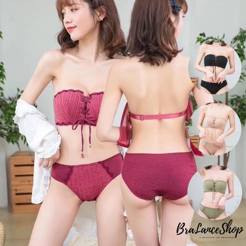 BLS✿F389 Setบรา+กกน. ชุดชั้นในแฟชั่น งานเกาะอกสไตล์ล๊อคกิ้งบรา