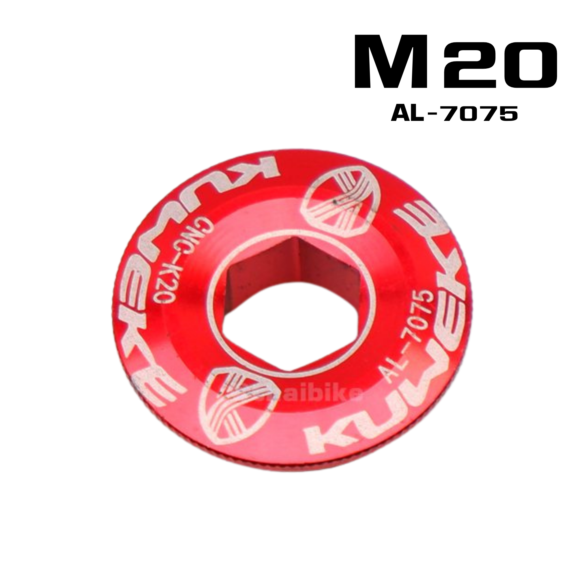 น็อตปิดขาจานกะโหลกกลวงจักรยาน ขนาด M20 อลูมิเนียม CNC