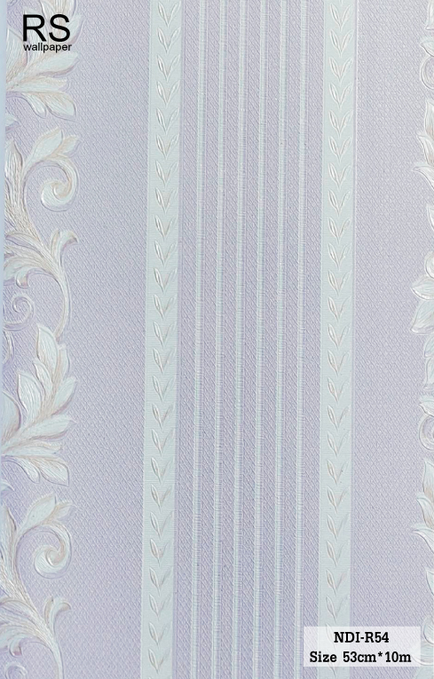 วอลเปเปอร์ ลายคลาสสิคสลัยลายทาง สีชมพูอ่อนอมม่วง NDI-R54