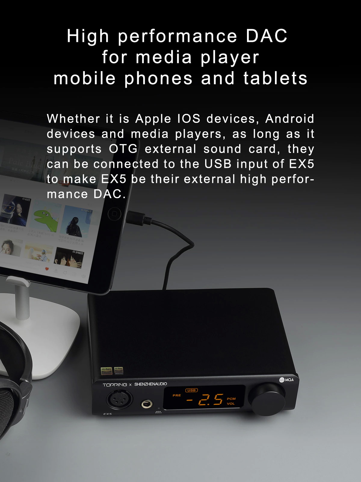 ขาย Topping EX5 DAC& ตั้งโต๊ะรองรับ MQA, Dual Hi-Res ประกันศูนย์ไทย