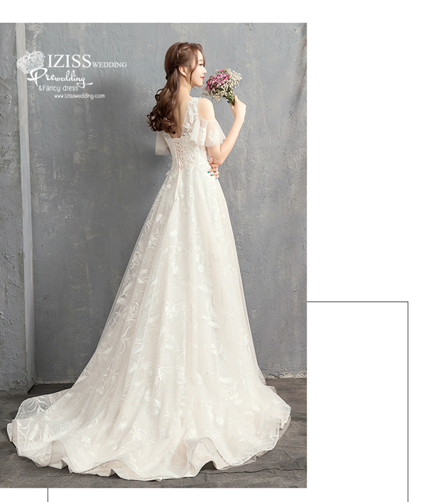 BR363 **พรีออเดอร์**ชุดแต่งงาน&ชุดเจ้าสาวแนวเรียบหรู สีขาวเกรดพรีเมี่ยม น่ารัก สวยโดดเด่นไม่ซ้ำใคร