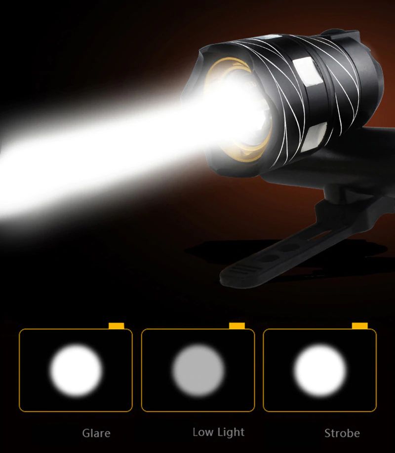 ไฟหน้าจักรยานชาร์จ USB ZK30 ปรับซูมได้