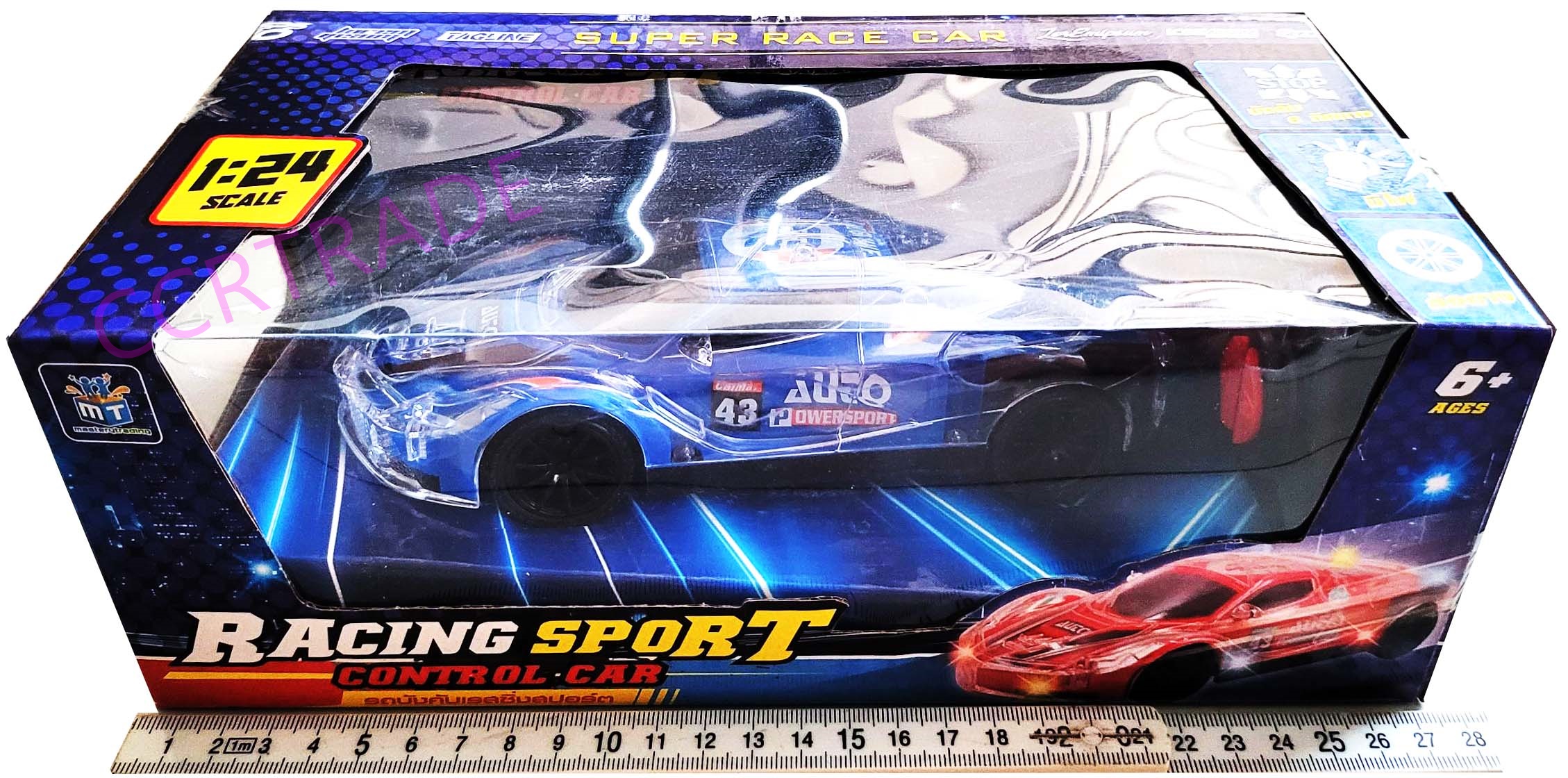 รถเรซซิ่งสปอร์ตบังคับ+รีโมทกล่อง 14x27.5 ซม.(1x3)