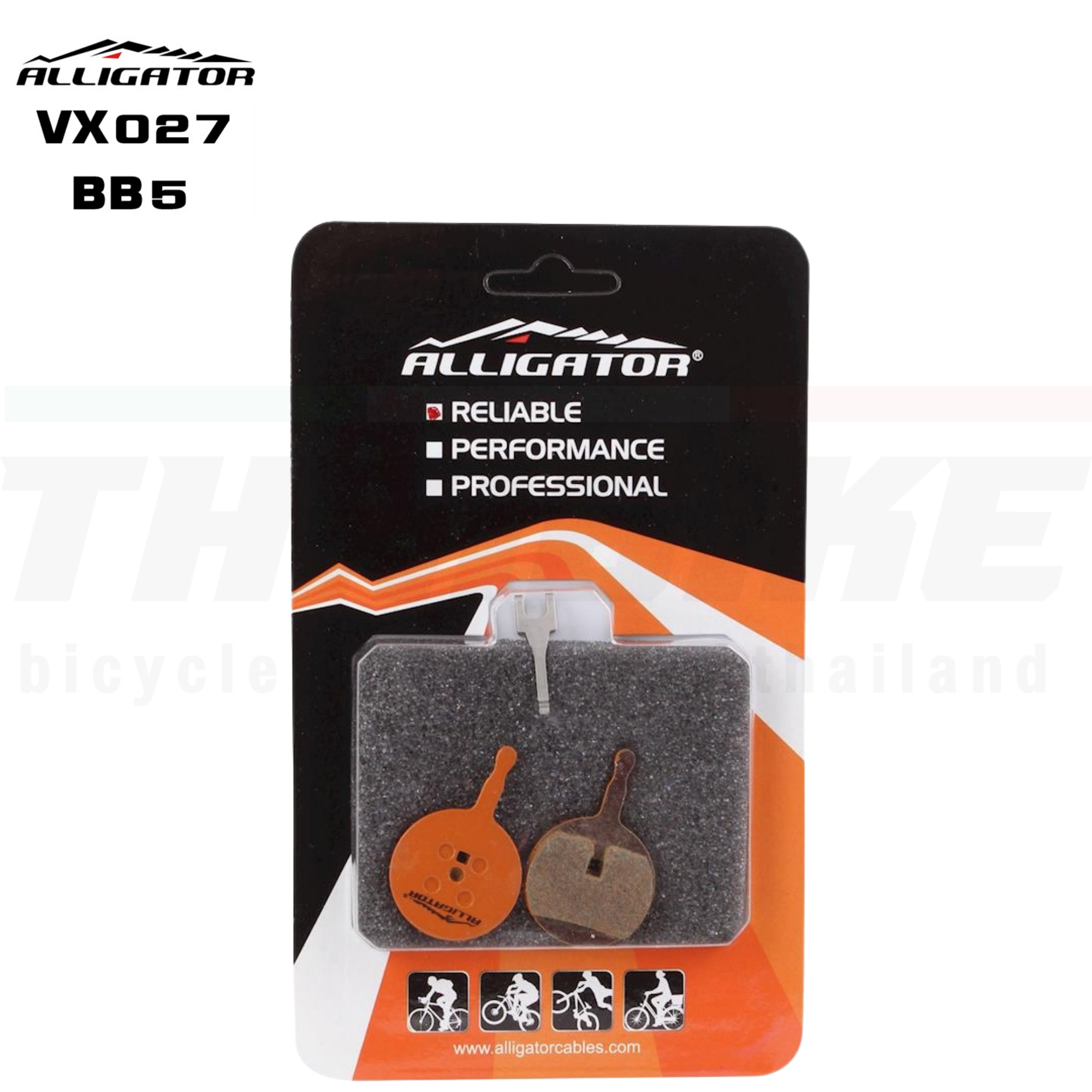 ผ้าเบรคจักรยานเสือภูเขา Alligator VX027 Disc Brake Pads (Avid BB5) (Organic)