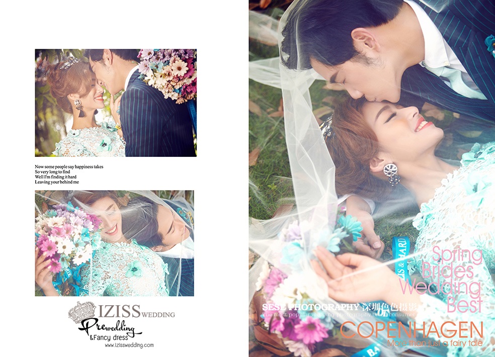 PW067 - **เลิกผลิตค่ะ** ชุดคู่ถ่ายพรีเวดดิ้ง (prewedding dress) & ชุดแต่งงานแฟนซี (Fancy wedding dress)ชายหญิง "ธีมสีเขียวมินท์-น้ำเงิน"