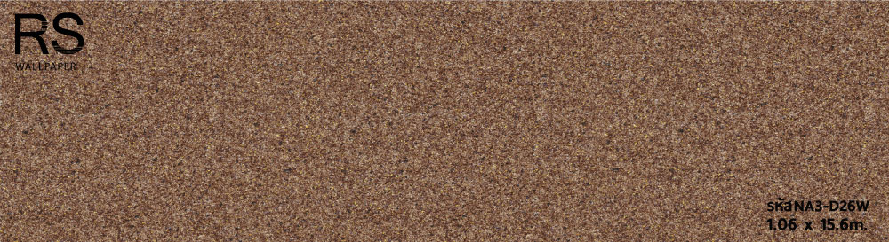 วอลเปเปอร์ ลายเม็ดทรายหยาบ มีกลิเตอร์ สีน้ำตาลแดง NA3-D26W
