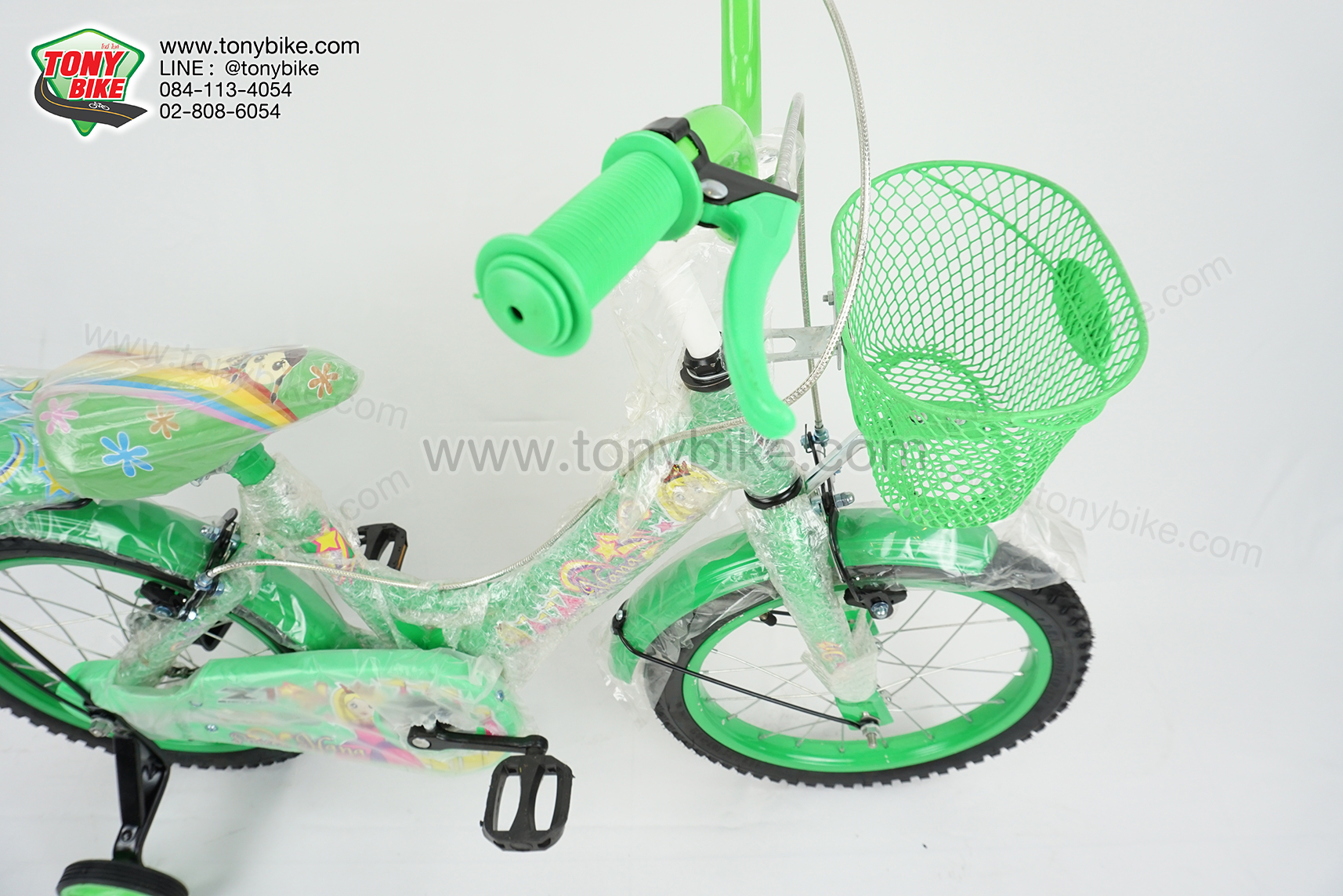 จักรยานเด็ก ล้อ 16 นิ้ว แฮนด์ตรง สีเขียว