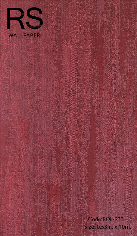 วอลเปเปอร์พื้นเรียบพื้นสีแดงเลือดหมู ROL-R33