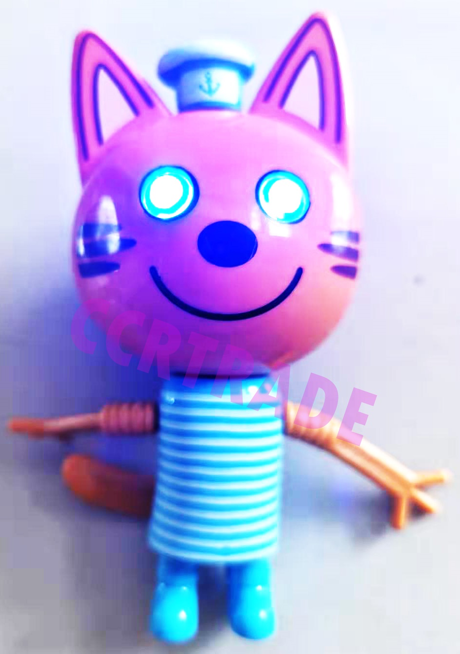 แมวฝึกภาษา มีเสียง มีไฟกล่อง 17.5 ซม.(มีถ่านในตัว)