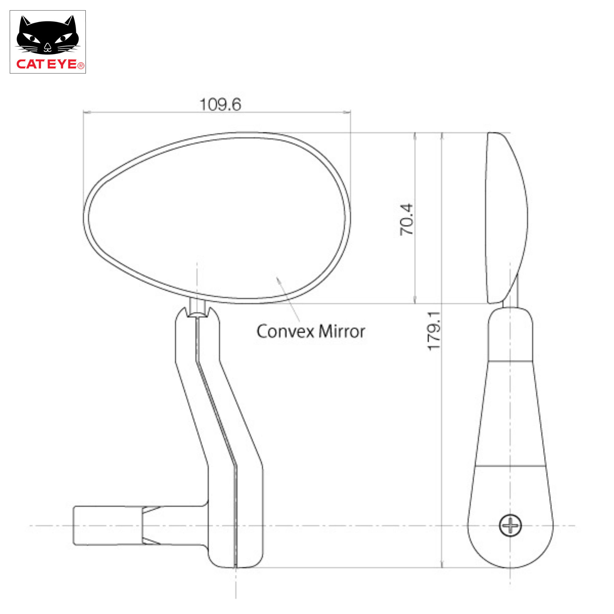 กระจกติดจักรยาน เสือภูเขา รถพับ แยกซ้ายขวา CATEYE BM500G