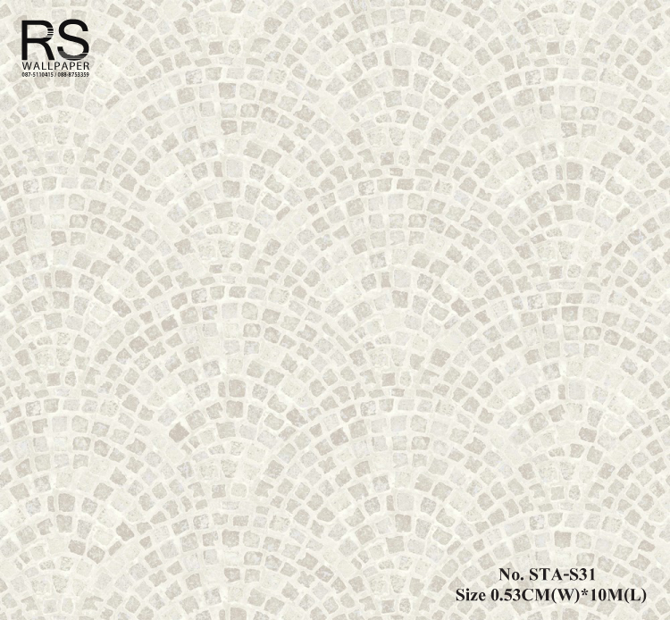 วอลเปเปอร์ ลายโมเสจ สีครีมขาว No.STA-S31