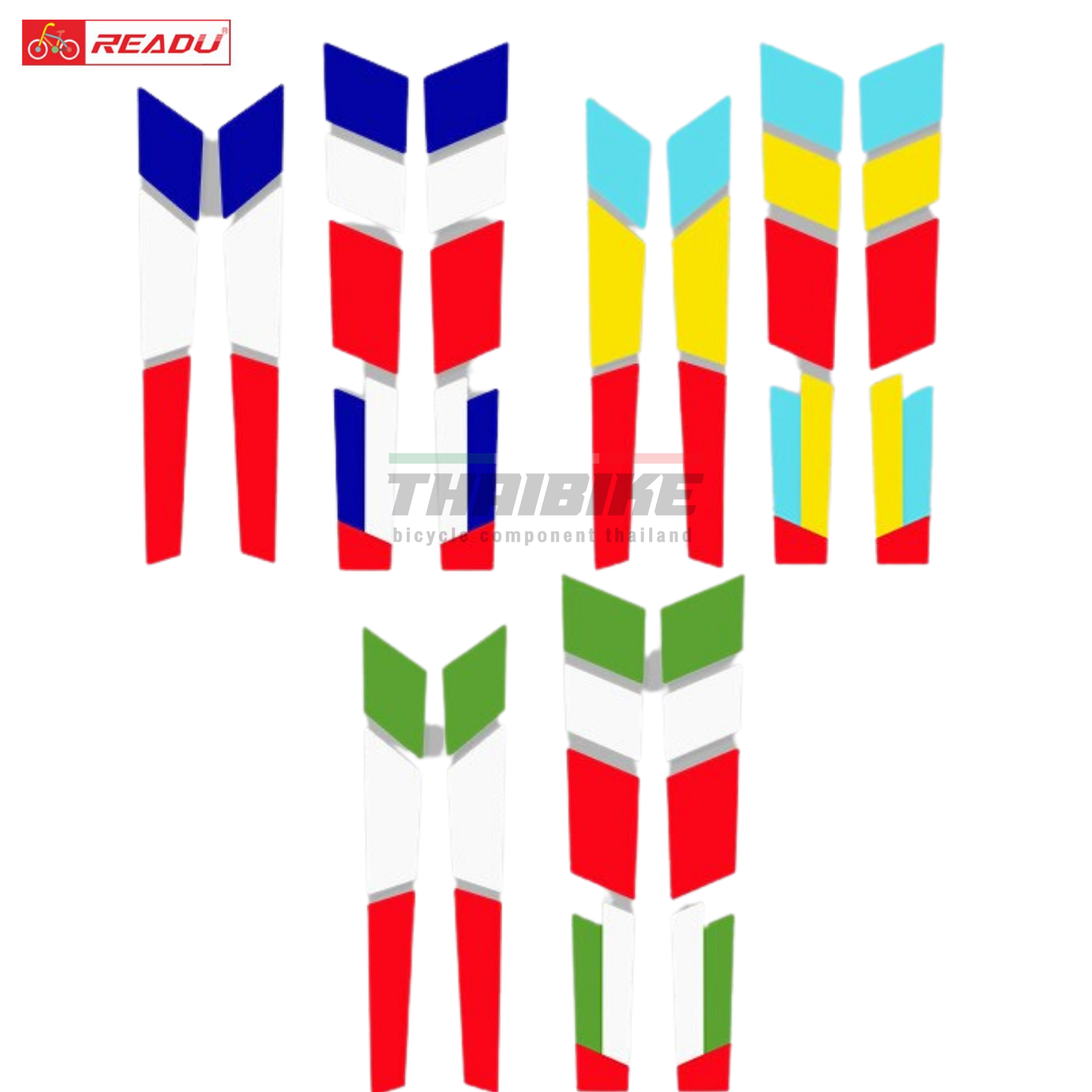 สติกเกอร์ติดเฟรมจักรยาน READU สติกเกอร์ลายทีม 1 ชุด 4 ชิ้น