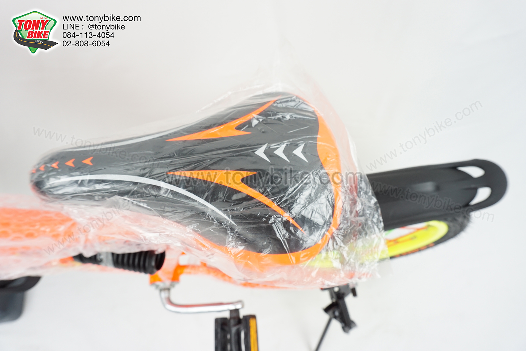 จักรยานเด็ก 16 นิ้ว มีโช้ค สีส้ม