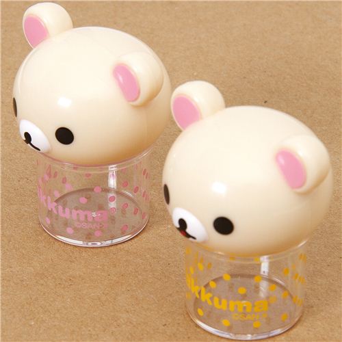 ++พร้อมส่ง++ ขวดใส่ผงโรยข้าว เกลือ หรือพริกไทย ลาย โคะรีแลคคุมะ (สีชมพู) สินค้า 1 แพ็ค มี 2 ขวด สินค้านำเข้าจากญี่ปุ่นแท้ค่ะ