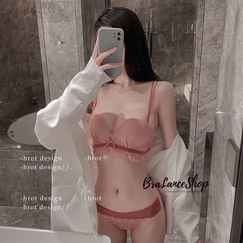 BLS✿1321 Setบรา+กกน. ชุดชั้นในลูกไม้ สไตล์เกาะอก
