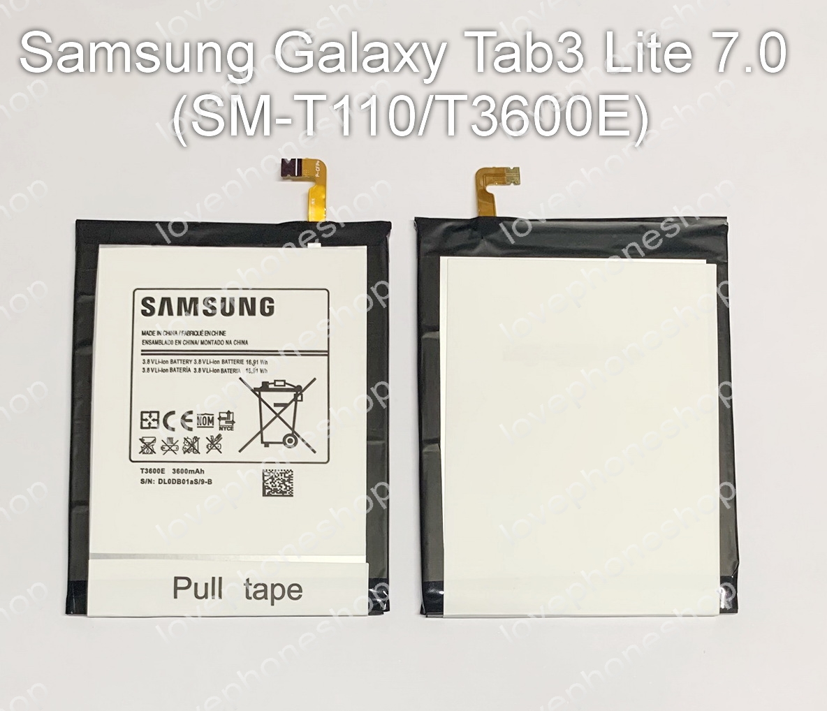 แบตเตอรี่ แท้ Samsung GALAXY Tab 3 Lite 7.0 SM-T110 รหัส T3600E 3600mAh (ส่งฟรี)