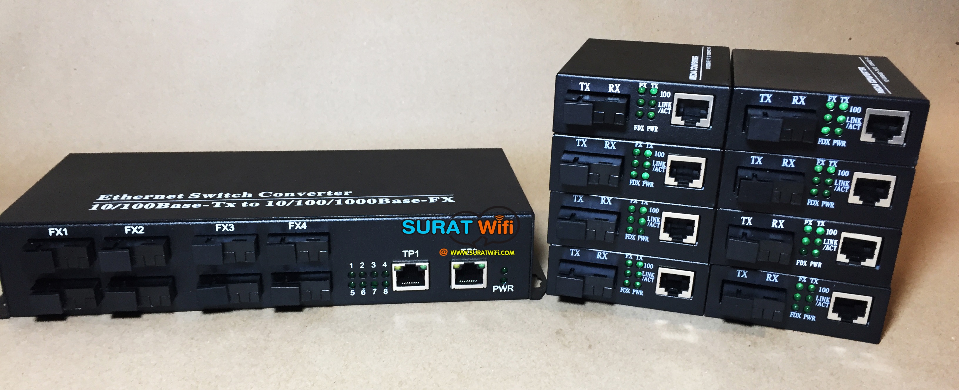 Fiber Switch 8 PORT + Uplink LAN 2 Port