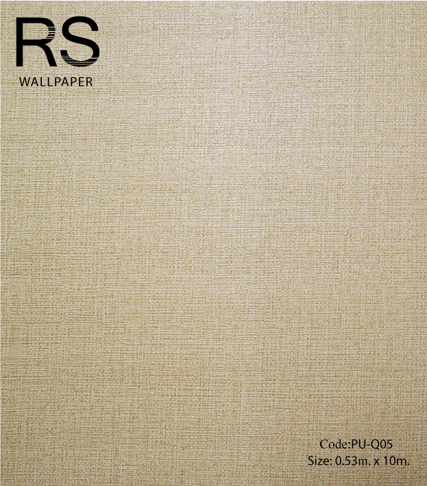 วอลเปเปอร์เทกเจอร์ผ้าพื้นสีครีมอมเหลืิองแก่มีกลิตเตอร์สีเงิน PU-Q05
