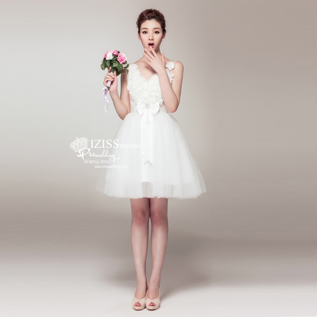 BR210 **พรีออเดอร์**ชุดแต่งงาน&ชุดเจ้าสาวแบบสั้นสีขาวเกรดพรีเมี่ยม หรูหราน่ารัก สวยโดดเด่นไม่ซ้ำใคร