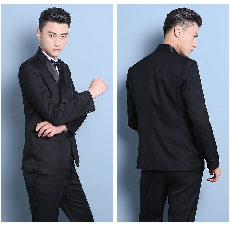 ST129- **พรีออเดอร์**สูทผู้ชายสีขาวสลับดำ สูทสีดำสลับขาว แขนยาว พร้อมกางเกง ชุดสูทเจ้าบ่าว สูทแฟนซี ถ่ายพรีเวดดิ้ง & ชุดแต่งงานแฟนซี (Fancy wedding dress) สูทผู้ชายสีขาวและสีดำ