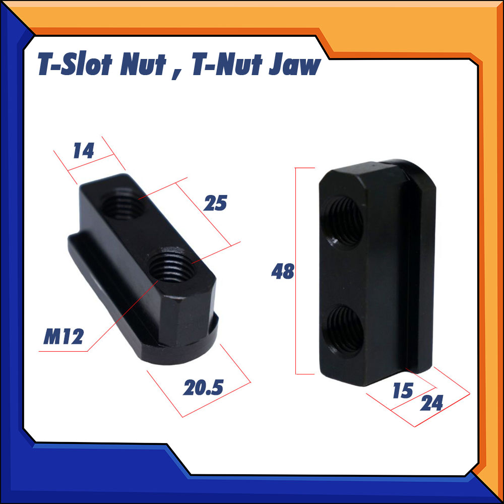 T–NUT,T-Slot สำหรับเครื่องกลึง CNC ขนาดพิเศษ สามจับ 8"