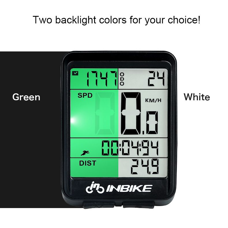 มีไฟกลางคืน ไมล์ไร้สายมีไฟ INBIKE รุ่น IC321 วัดความเร็วจักรยาน ไมล์จักรยาน ขาไมล์