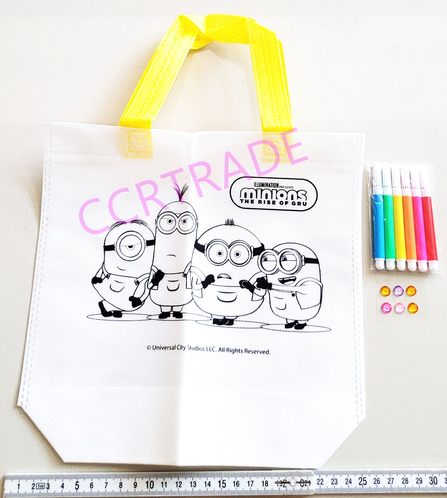 เซ็ตกระเป๋ามินเนี่ยน DIY+เมจิ 5 สีถุง 25.5x37 ซม.(ลิขสิทธิ์แท้)