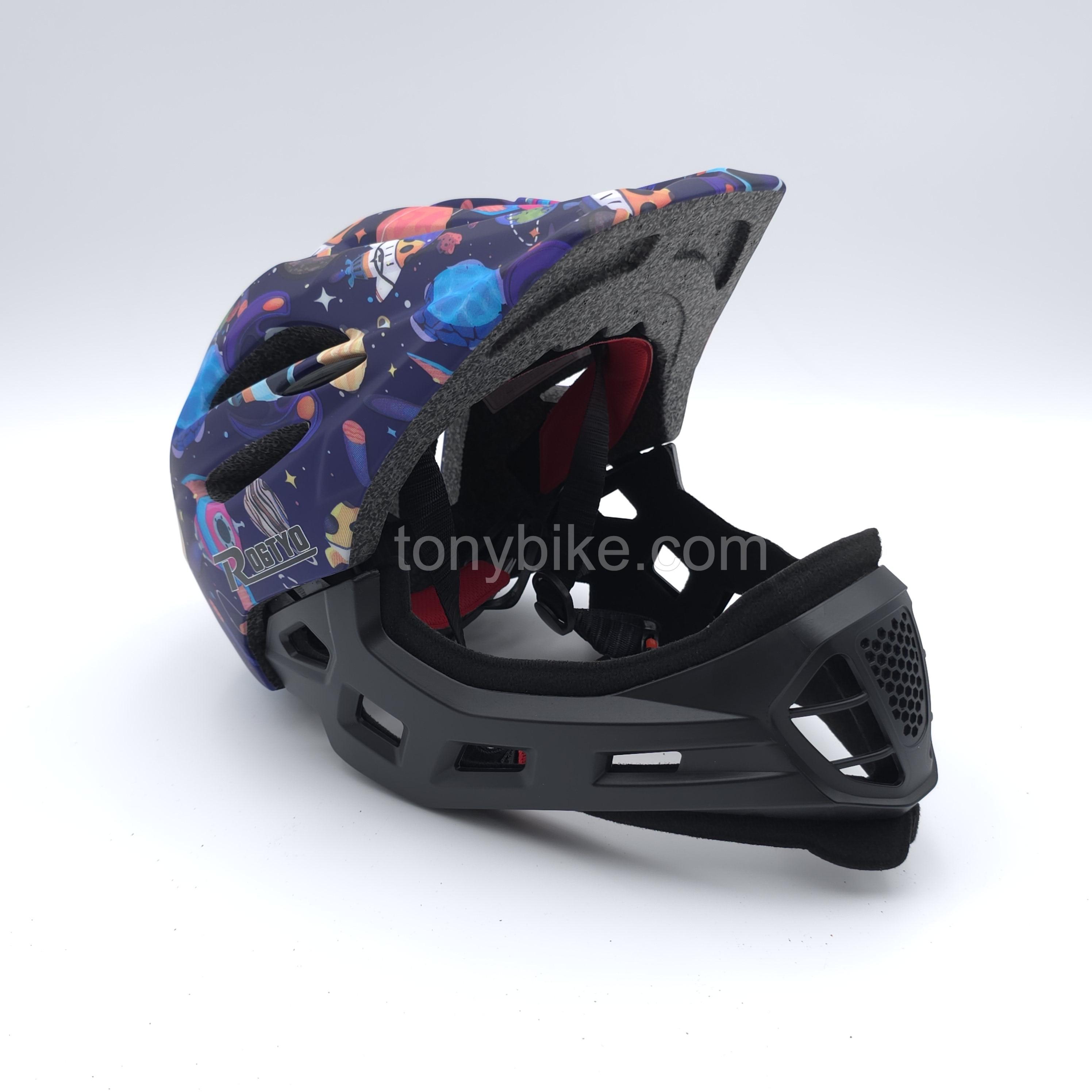 หมวกจักรยานเด็ก เต็มใบ สีฟ้า ลายอวกาศ 46-53 ซม. สำเนา