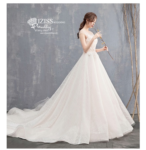 BR368 **พรีออเดอร์**ชุดแต่งงาน&ชุดเจ้าสาวแนวเรียบหรู สีขาวเกรดพรีเมี่ยม น่ารัก สวยโดดเด่นไม่ซ้ำใคร