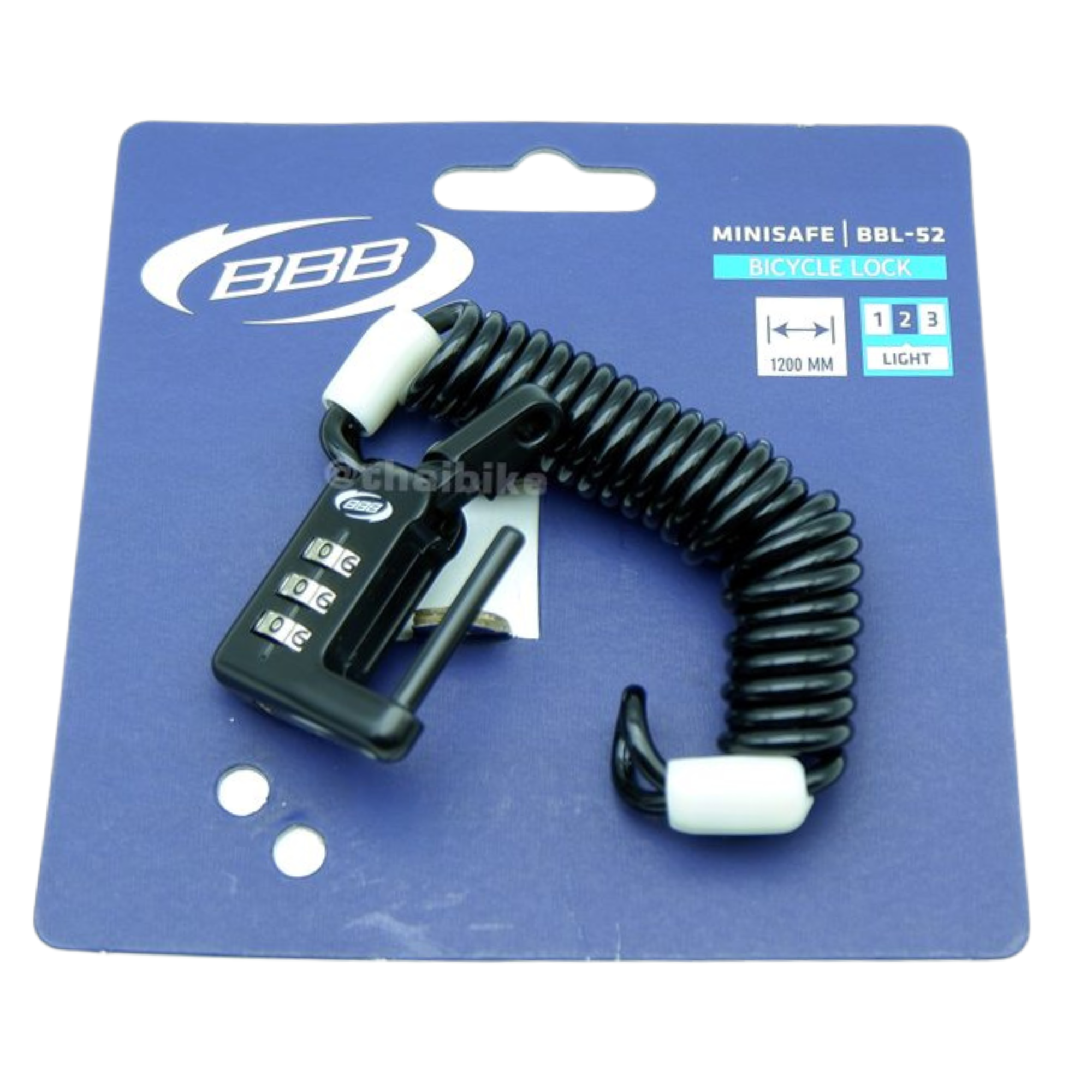 สายล็อครหัสแบบยาว BBB BBL-52 แบบ 3 รหัส สายล็อคหมวกกันน็อค