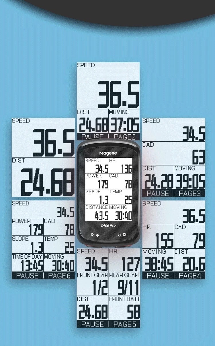 MAGENE : C406 Pro ไมล์ GPS พร้อมระบบนำทาง ฐานบาร์ฟลาย