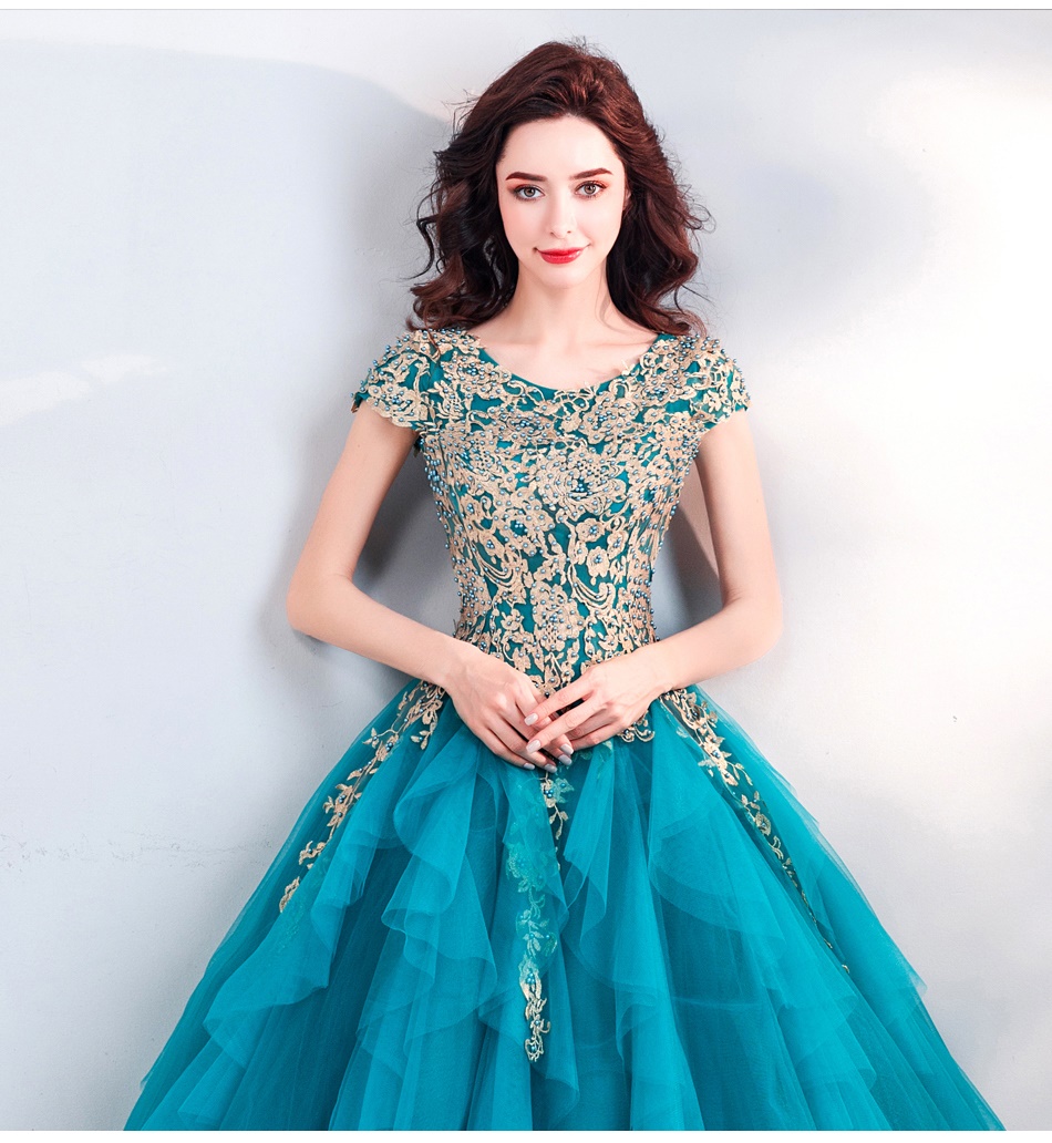 DL093 **พรีออเดอร์** ชุดออกงานสีเขียว ชุดราตรี เดรสยาวออกงาน (Night party dresses) ชุดไปงานแต่งงานสวยๆ "ธีมสีเขียวมรกต"