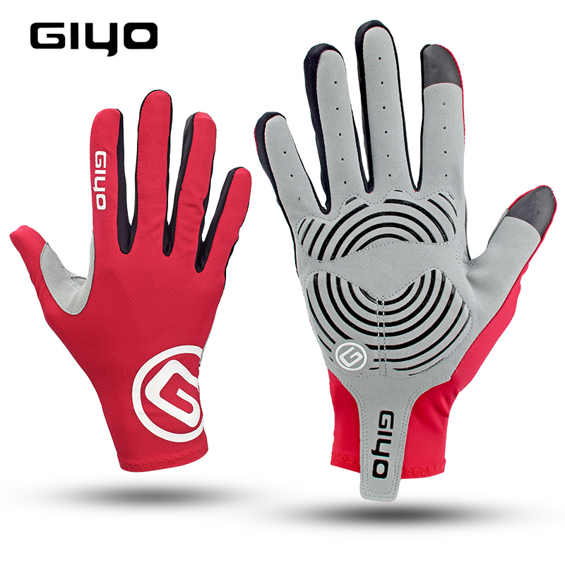 ถุงมือ GEL GIYO แอร์โร่ว์เต็มนิ้วทัชจอได้ ถุงมือจักรยาน หนา นุ่ม ของแท้
