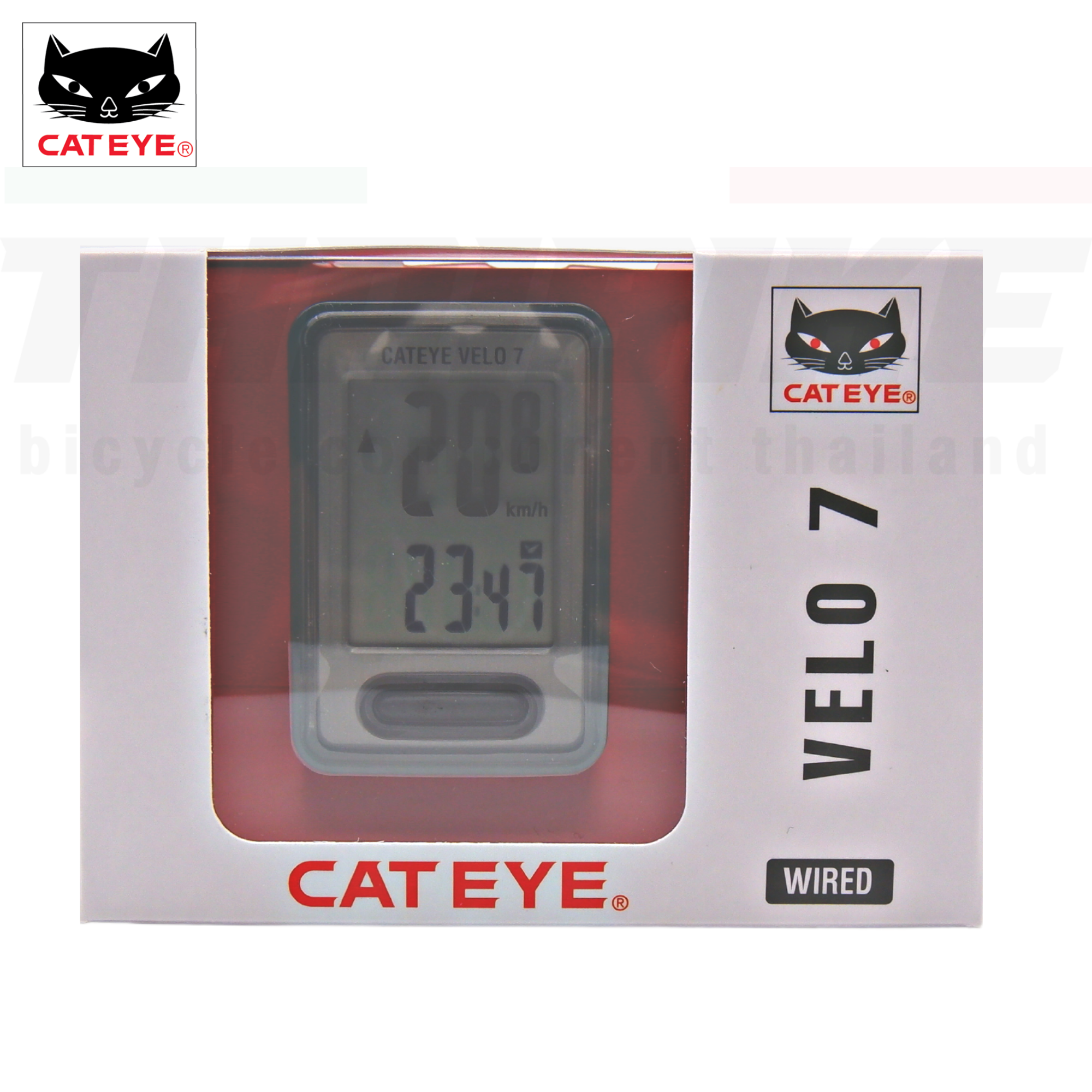 ไมล์จักรยาน CATEYE VELO 7/VELO 9 แบบมีสาย สีดำ วัดความเร็วจักรยาน ระยะทาง