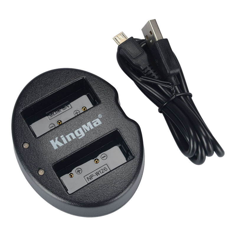 Kingma Fujifilm NP-W126 NP-W126S USB Dual Battery Charger for X-Pro3 X-T3 X-T30 X-E3 X-T200 X-A10