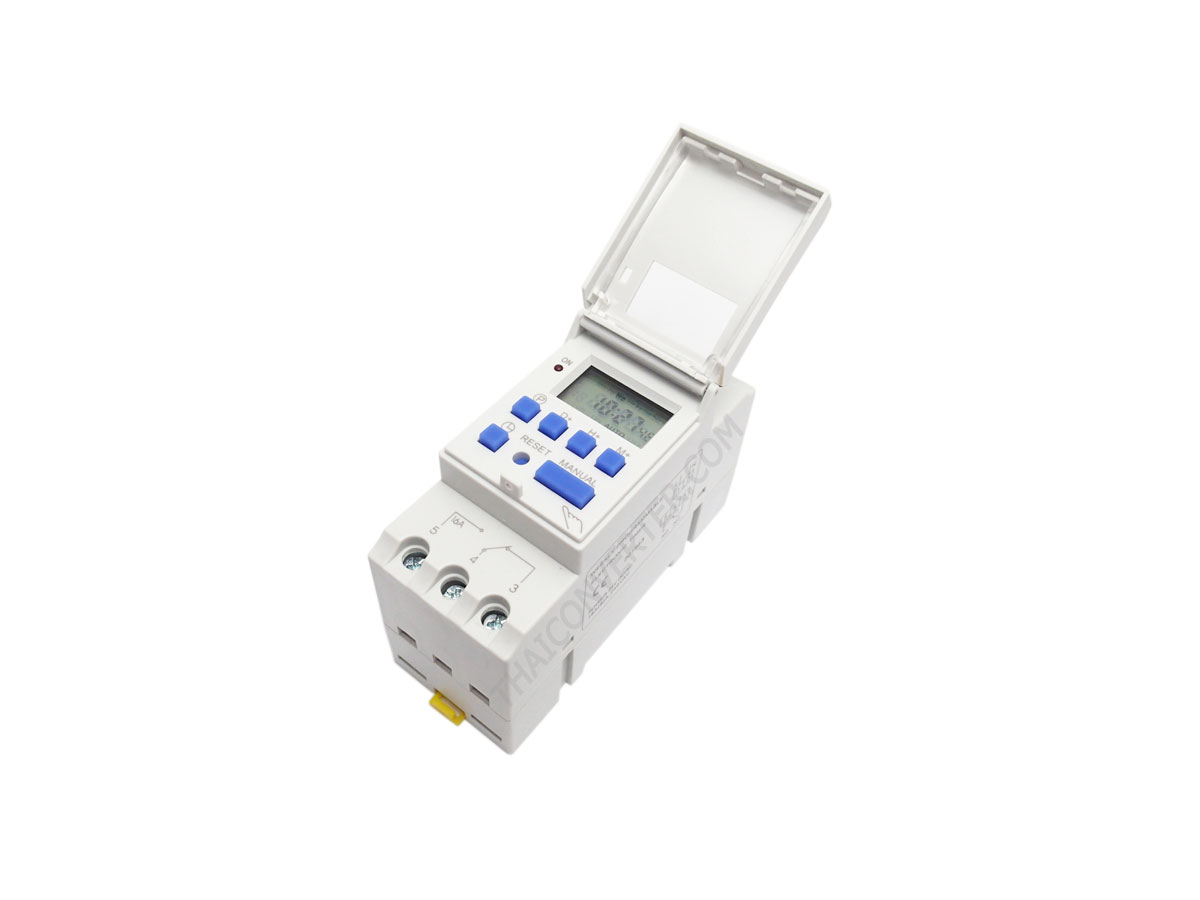เครื่องตั้งเวลาดิจิตอล 16 โปรแกรม 12V 16A DIN-Rail