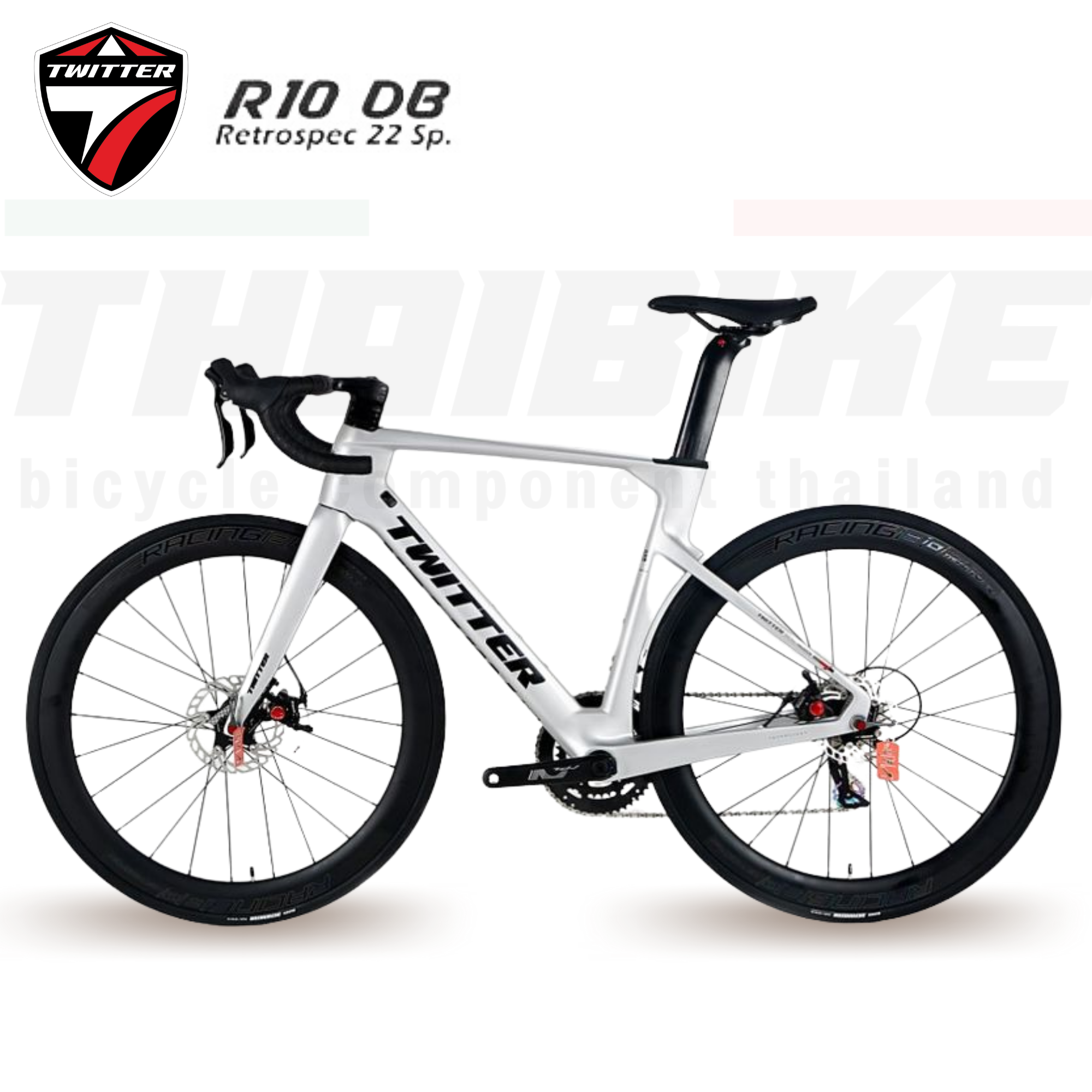 จักรยานเสือหมอบล้อคาร์บอน ดิสเบรค T.WITTER รุ่น R10 DB RS 22 Sp.ล้อคาร์บอน ล้ออลู