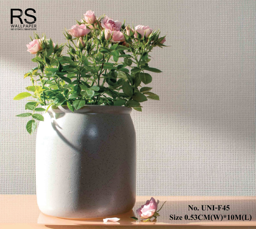 วอลเปเปอร์ติดผนัง มีเทกเจอร์ โทนสีน้ำตาลอ่อน UNI-F45