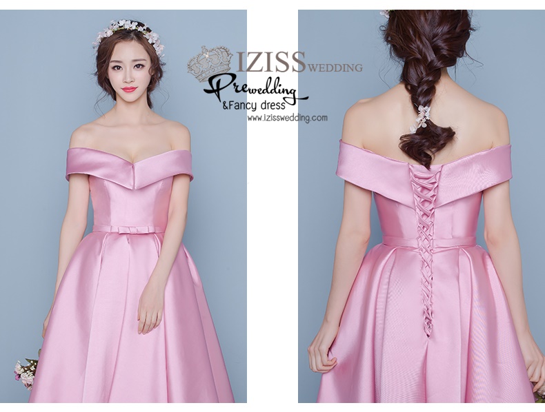 DS003- **Pre order**ชุดราตรีหรู เดรสสั้นออกงาน (short dresses) ชุดไปงานแต่งงานสวยๆ ชุดยกน้ำชา "ธีมสีชมพู"
