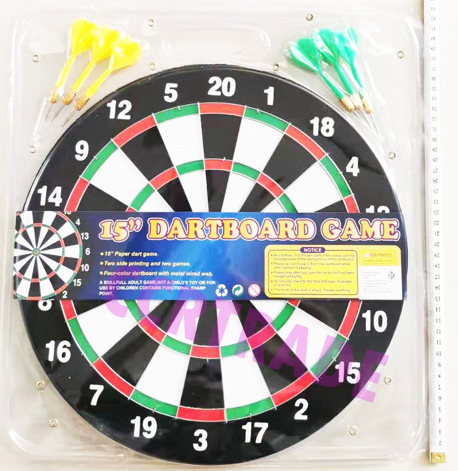 ปาเป้าไม้อย่างดี 15 นิ้ว+ลูกดอก 6 ลูก(1x3)