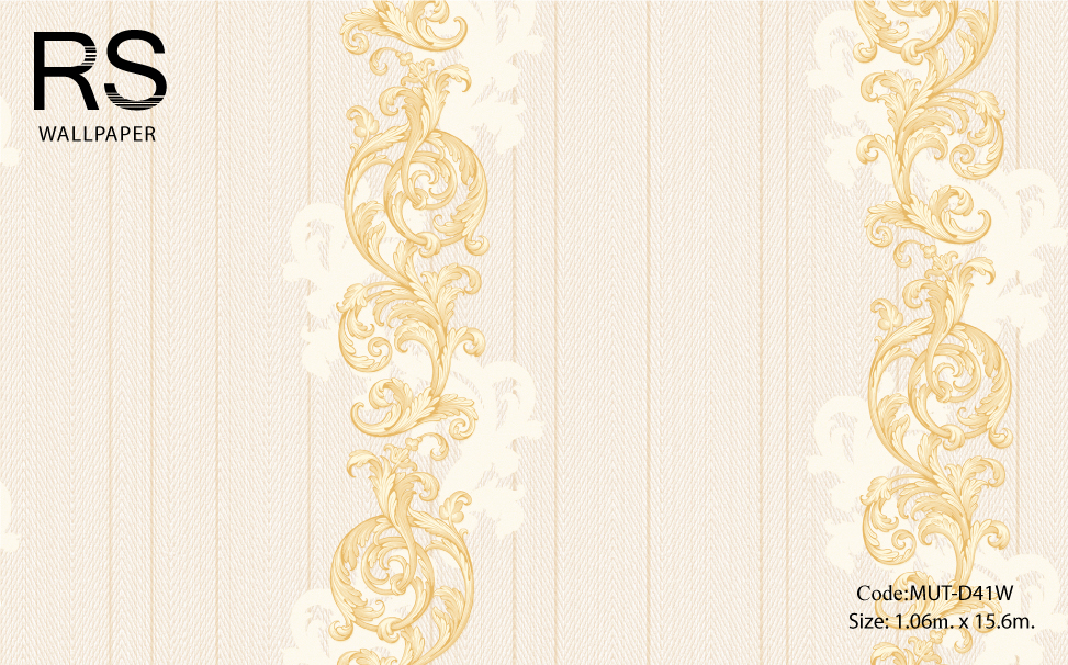 วอลเปเปอร์ลายทางหลุยส์สีทอง MUT-D41W