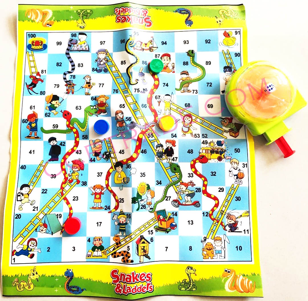เกมส์บันไดงู+ที่ดีดลูกเต๋า มีไฟกล่อง 30x35 ซม.(1x3)