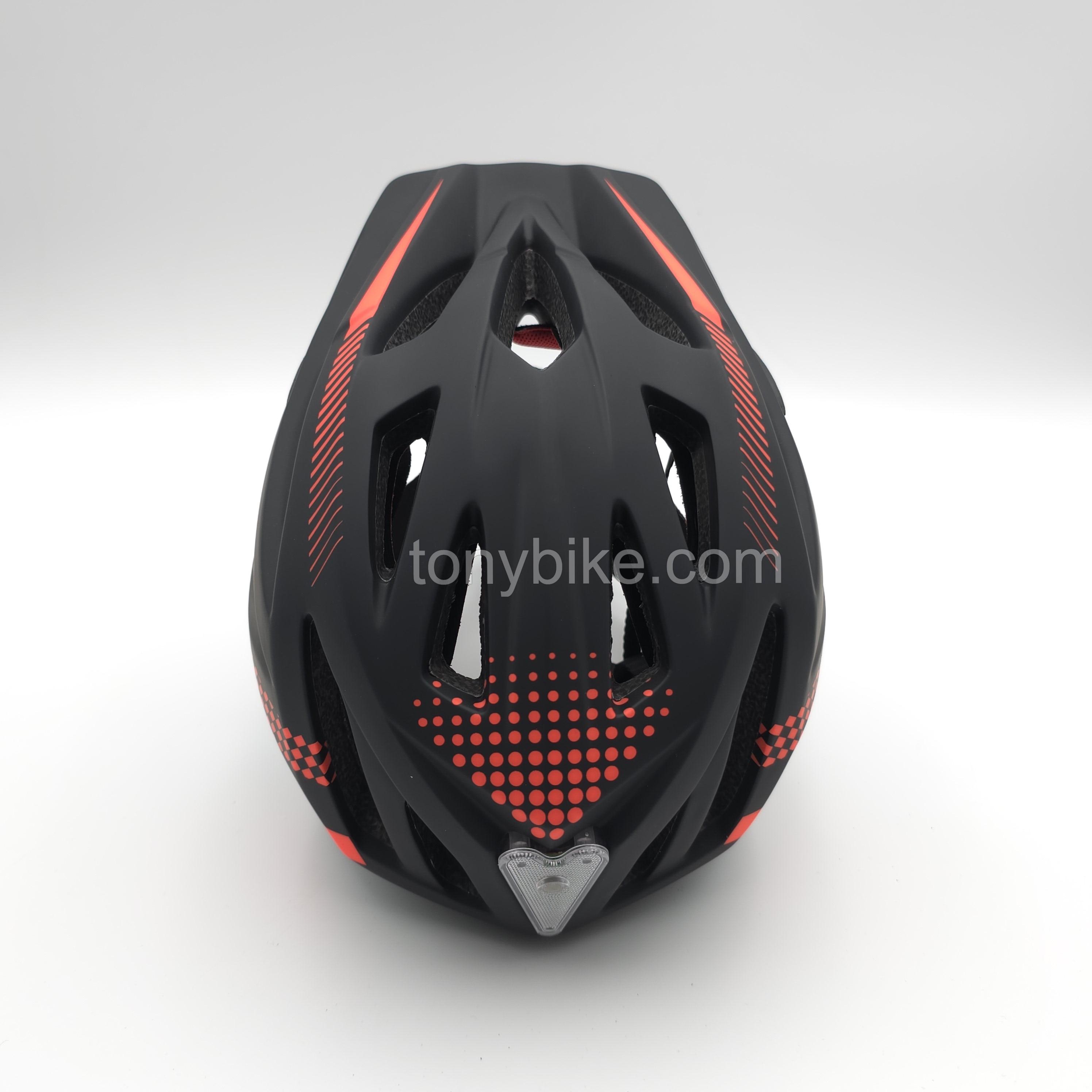 หมวกจักรยานเด็ก เต็มใบ สีดำส้ม 46-53 ซม.