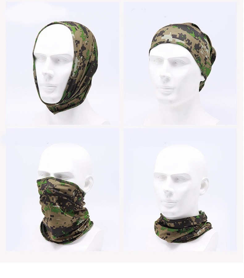 ปั่นจักรยาน ตกปลารุ่นเย็บขอบ ผ้าคลุมหัวทั้งใบ ผ้าบัฟแบบลาย กันแดด กันฝุ่น เช็ดเหงื่อ ผ้ากันเหงื่อ ลายสวย ลายพราง