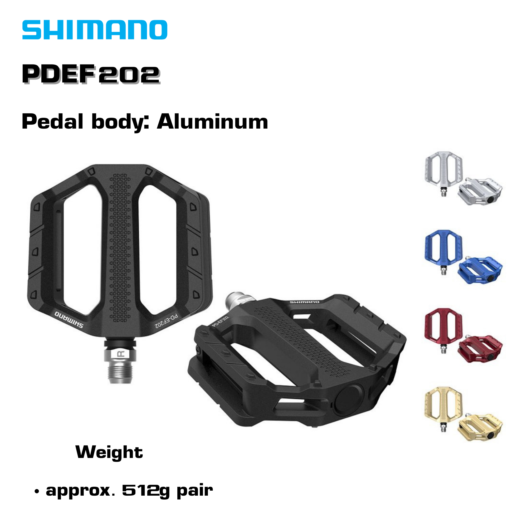 บันไดจักรยานเสือภูเขา เสือหมอบ SHIMANO FLAT, PD-EF202/PD-EF102
