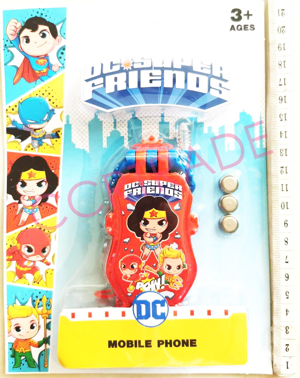 โทรศัพท์ฮีโร่ DC Ver.2 มีเสียง มีไฟแผง 15x21.5 ซม.(ลิขสิทธิ์แท้)